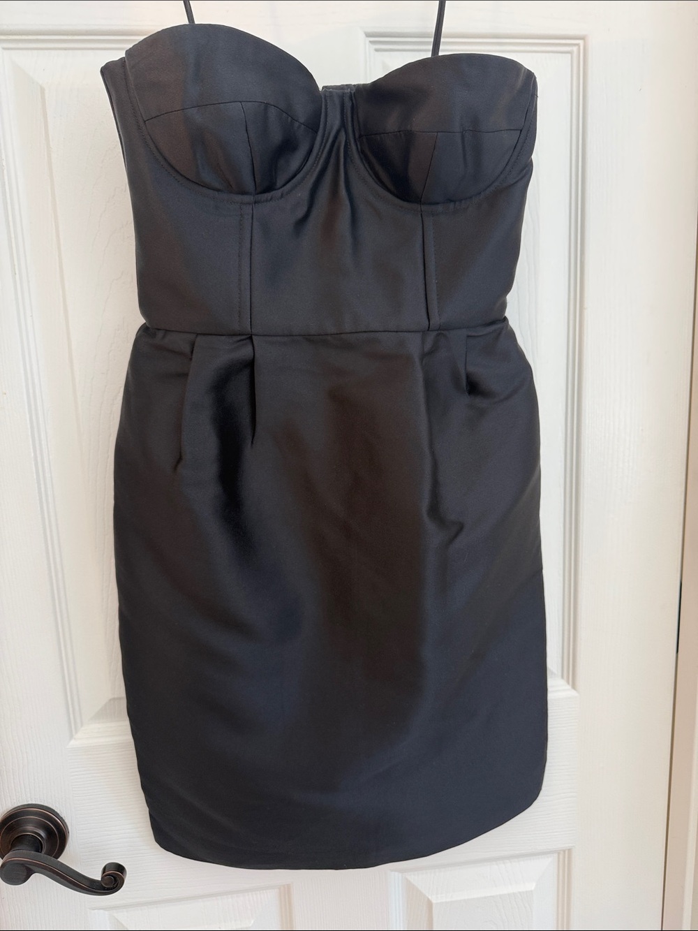 Jill Stuart Cocktail Strapless Black Silk Bustier Mini Dress Sz 0 circa 2009